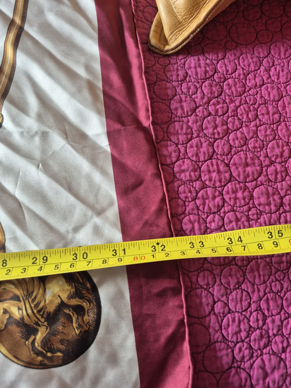 Pierre Baccara White & Burgundy Gold Horse Pattern 100$Silk Scarf Lyon Paris - Picture 12 of 13